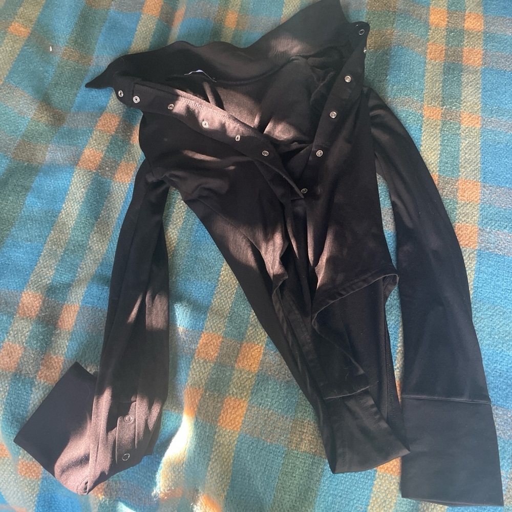 Black Button-Up Bodysuit